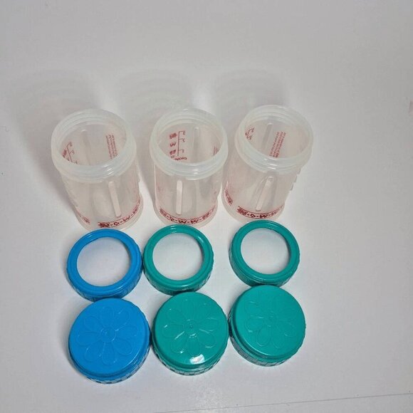 VTG Playtex Flat Top Drop In Baby Bottle 4 oz Mismatch Set Of 3 - Picture 4 of 4